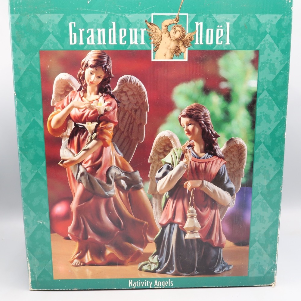 Grandeur Noel Porcelain Angel Set in Box N0087 Figurines Christmas